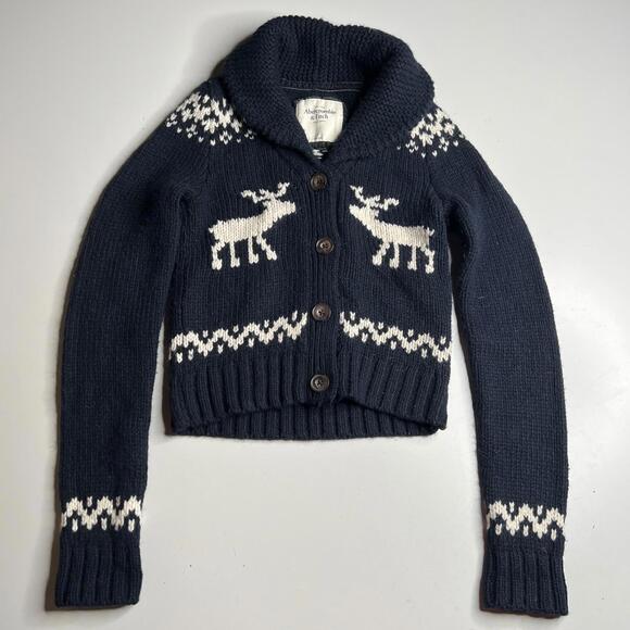 Abercrombie & Fitch Sweaters - Abercrombie & Fitch Women’s Wool Reindeer Shawl Collar Cardigan Sweater S